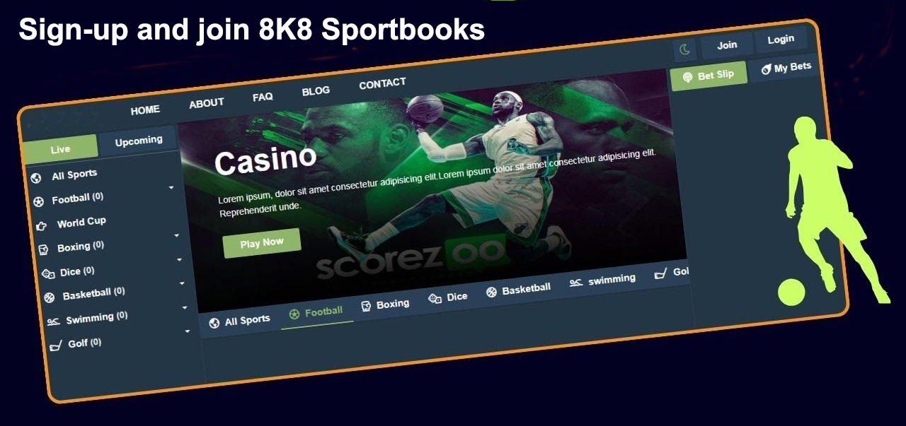 Sign-up and join 8K8 Sportbooks